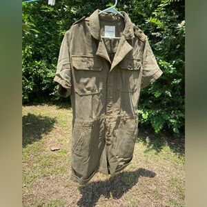 Lucky Brand denim utility romper shortalls size Small